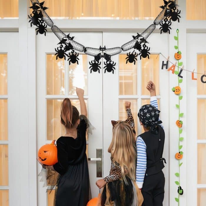 3m Halloween Waben Girlande Anhänger Spinne Bat Party Flagge Szene Layout Requisiten – Bild 6