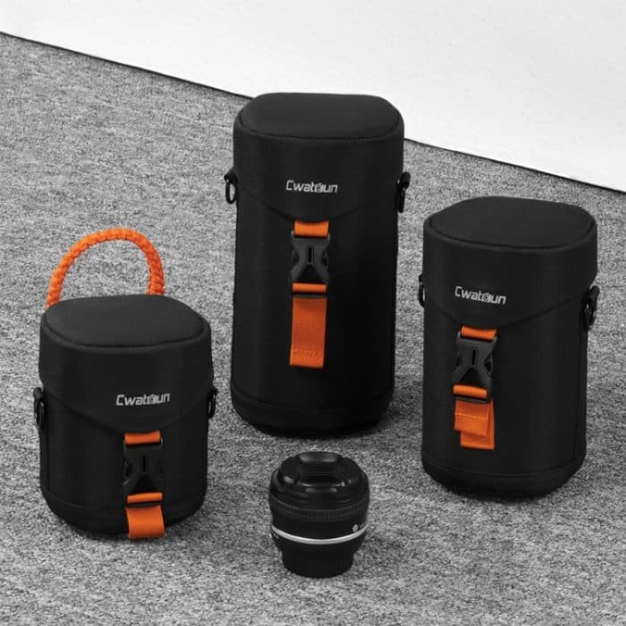 Cwatcun D157 DSLR-Kamera-Objektivtubus, stoßfest, verdickte Digitalobjektivtasche, Flip-Objektivtasche, Medium Black, Large Black, Extra Large Black – Bild 2