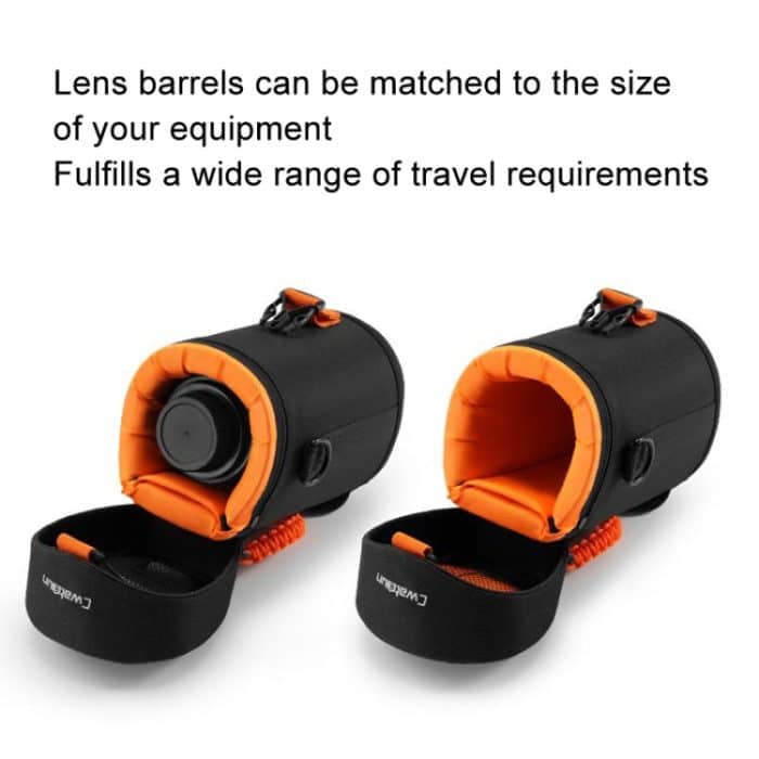Cwatcun D157 DSLR-Kamera-Objektivtubus, stoßfest, verdickte Digitalobjektivtasche, Flip-Objektivtasche, Medium Black, Large Black, Extra Large Black – Bild 4