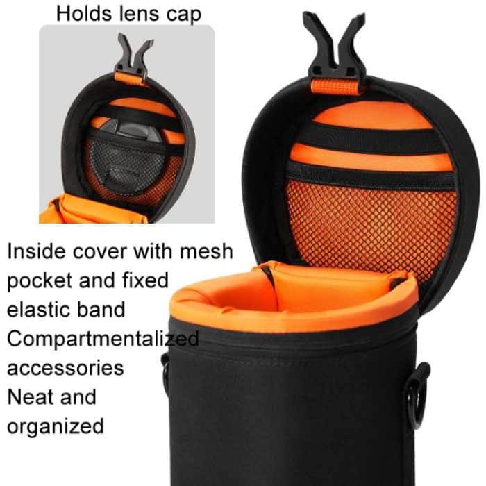 Cwatcun D157 DSLR-Kamera-Objektivtubus, stoßfest, verdickte Digitalobjektivtasche, Flip-Objektivtasche, Medium Black, Large Black, Extra Large Black – Bild 5
