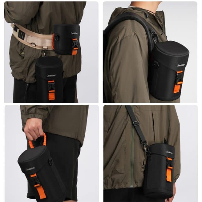 Cwatcun D157 DSLR-Kamera-Objektivtubus, stoßfest, verdickte Digitalobjektivtasche, Flip-Objektivtasche, Medium Black, Large Black, Extra Large Black – Bild 9