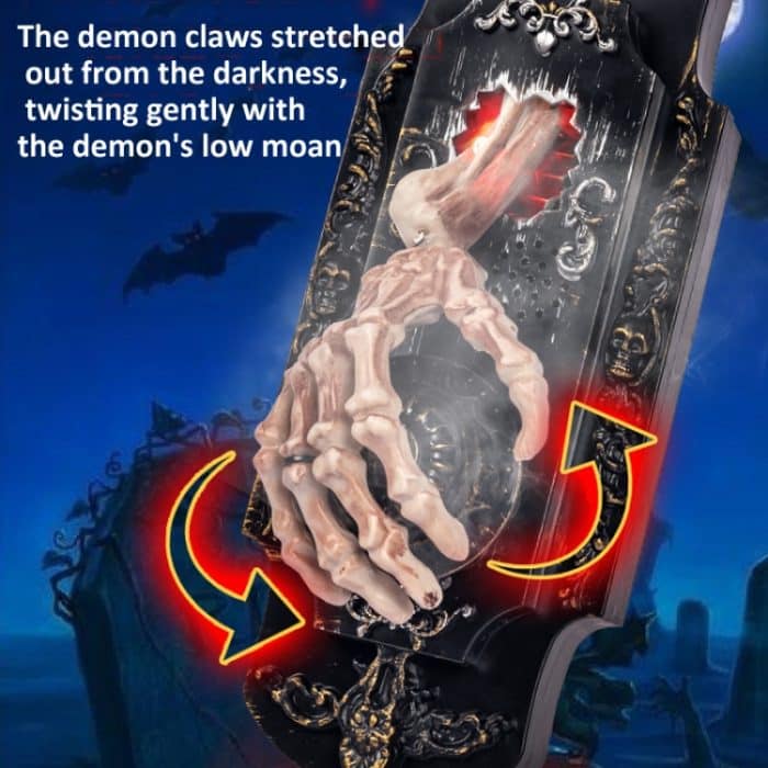 Halloween Induktion Spray Türklingel Hand Bewegliche Leuchtende Klingende Scary Türklingel – Bild 4