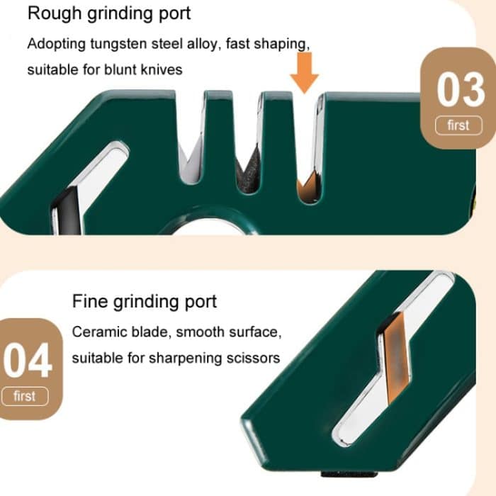 4 in 1 Messerschärfer 4-stufiger Schnellschleifstein für die Küche Manuelles Schärfwerkzeug – Bild 5