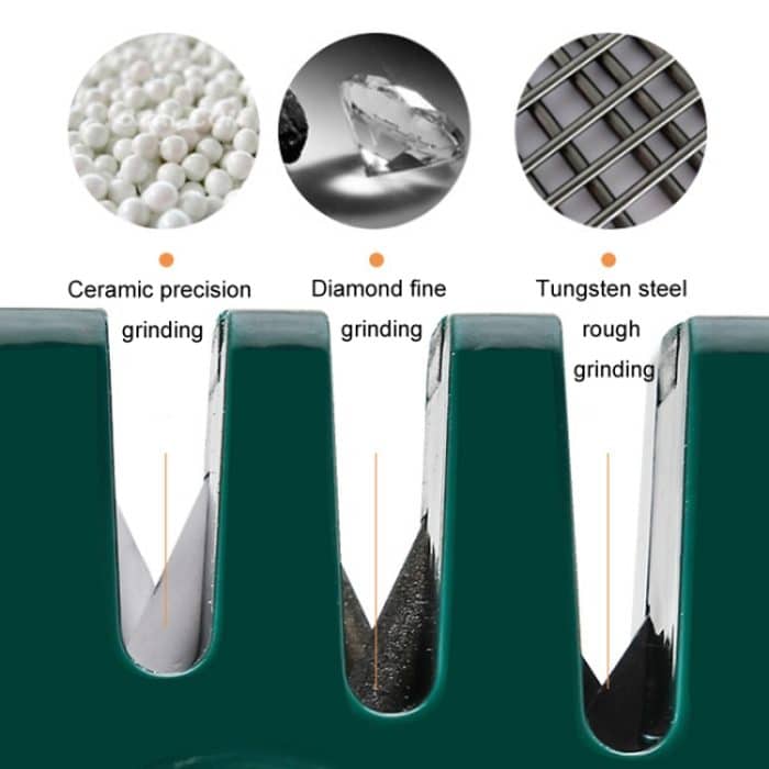 4 in 1 Messerschärfer 4-stufiger Schnellschleifstein für die Küche Manuelles Schärfwerkzeug – Bild 6