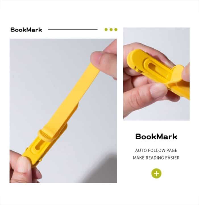 Lesezeichenclip aus Silikon, automatische Seitenaufzeichnung, Lesetool, 3pcs Rose Red + Yellow + Blue, 3pcs Green + Pink + Orange, 6pcs /Set – Bild 4