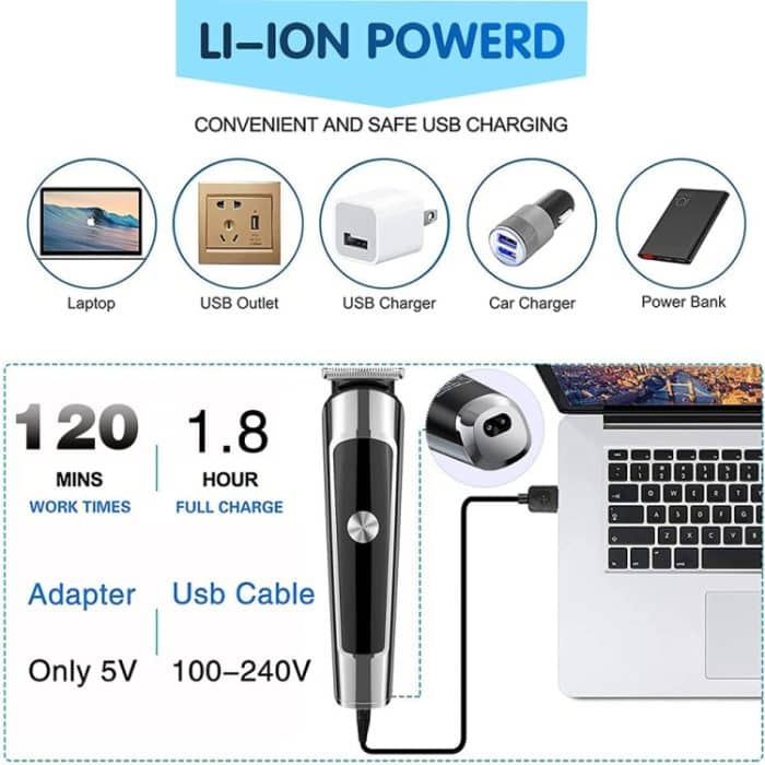 6 in 1 Wasserdichtes Elektrisches Haarschneideset Für Männer Nasenhaarschneider Schnurrbartschneider Körperrasierer, 8688, 8788, 8988 – Bild 7
