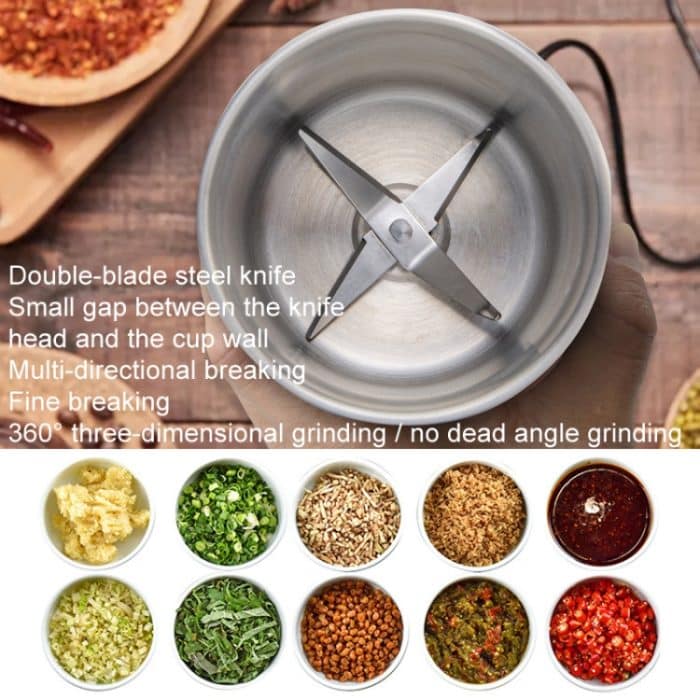 Einzeltasse Kreuzmesser Kleine elektrische Kaffeemühle Kaffeebohnenkörner Feinmahlpulvermaschine, EU Plug, US Plug, UK Plug – Bild 4