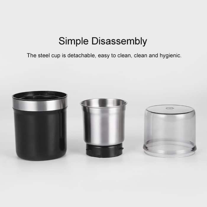 Einzeltasse Kreuzmesser Kleine elektrische Kaffeemühle Kaffeebohnenkörner Feinmahlpulvermaschine, EU Plug, US Plug, UK Plug – Bild 5