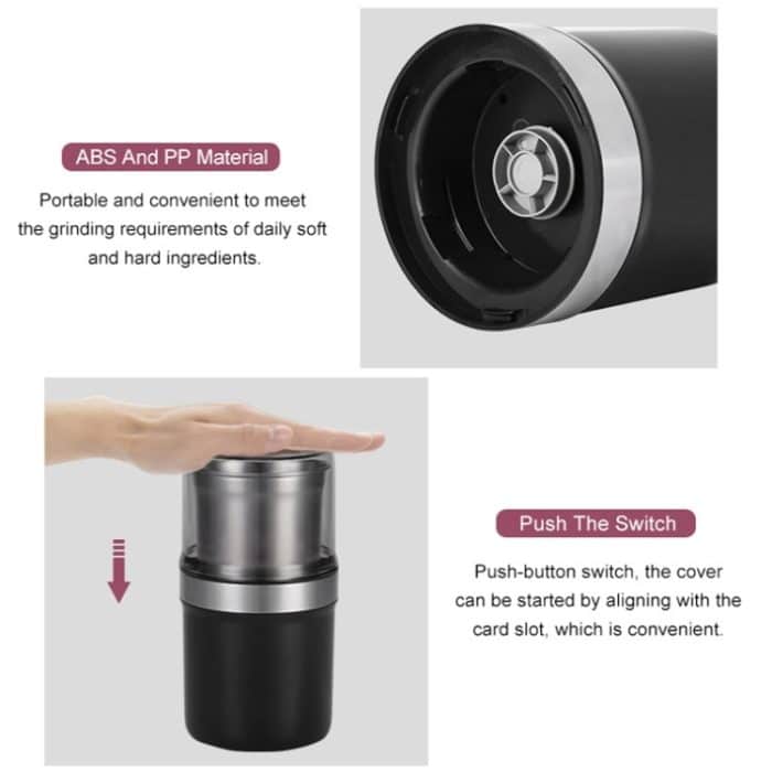 Einzeltasse Kreuzmesser Kleine elektrische Kaffeemühle Kaffeebohnenkörner Feinmahlpulvermaschine, EU Plug, US Plug, UK Plug – Bild 6