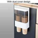 Haushalts-Einwegbecher-Organizer, Wasserspender, staubdichtes Wandregal, Single Cylinder White, Single Cylinder Gray, Dual Cylinder White, Dual Cylinder Gray – Bild 5