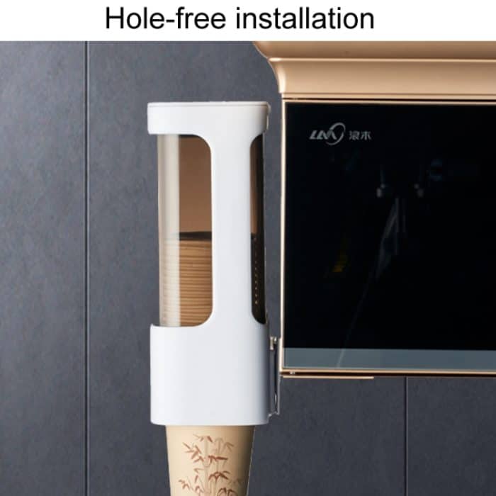 Haushalts-Einwegbecher-Organizer, Wasserspender, staubdichtes Wandregal, Single Cylinder White, Single Cylinder Gray, Dual Cylinder White, Dual Cylinder Gray – Bild 6