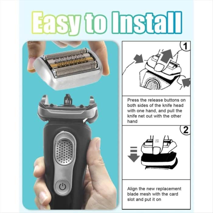 Für Braun Series 9 Pro Elektrorasierer, 94M-Klinge, goldene Netzabdeckung, With Words, Without Words – Bild 5