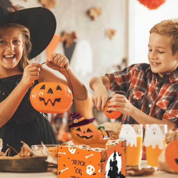 Halloween-Spardose für Bargeld, Geschenk, zum Selbermachen, lustige Urlaubs-Geldkasse, inklusive 50 transparenten Beuteln – Bild 5