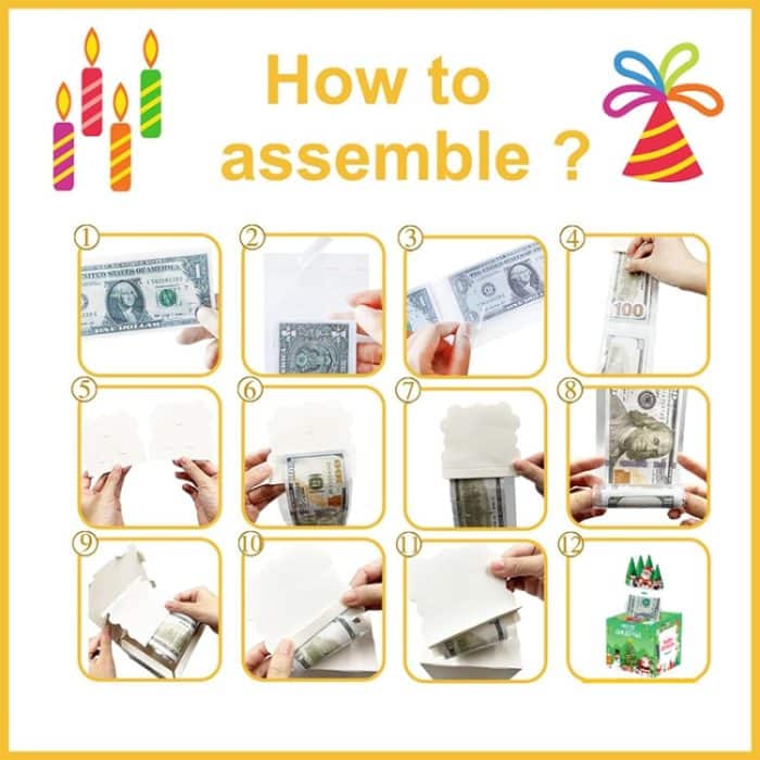 Halloween-Spardose für Bargeld, Geschenk, zum Selbermachen, lustige Urlaubs-Geldkasse, inklusive 50 transparenten Beuteln – Bild 6