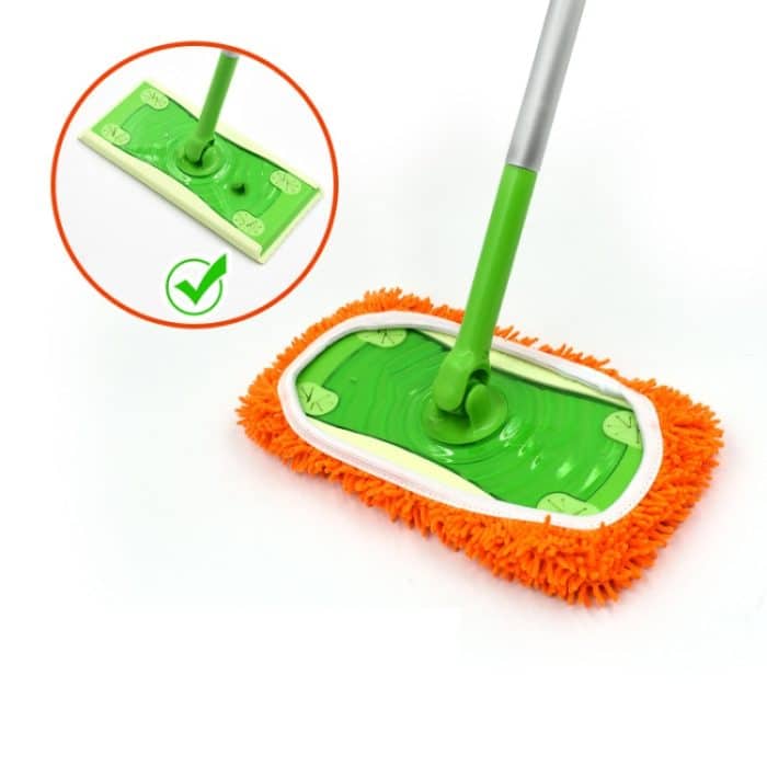 Für Swiffer Sweeper und andere 10-Zoll-Flachmopp-Ersatzpads, 2pcs Terry Cloth, Coral Fleece Gray, Coral Fleece Green, Stripe Gray, Chenille Green, Chenille Orange, Chenille Gray – Bild 4