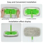Für Swiffer Sweeper und andere 10-Zoll-Flachmopp-Ersatzpads, 2pcs Terry Cloth, Coral Fleece Gray, Coral Fleece Green, Stripe Gray, Chenille Green, Chenille Orange, Chenille Gray – Bild 6