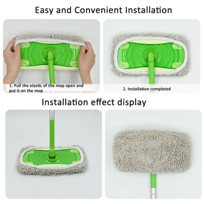 Für Swiffer Sweeper und andere 10-Zoll-Flachmopp-Ersatzpads, 2pcs Terry Cloth, Coral Fleece Gray, Coral Fleece Green, Stripe Gray, Chenille Green, Chenille Orange, Chenille Gray – Bild 6