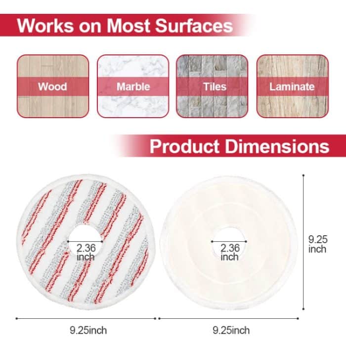 Für Vileda Spin & Clean Mop Refill Pad Runde Mikrofaser Ersatz Tuch Abdeckung – Bild 3