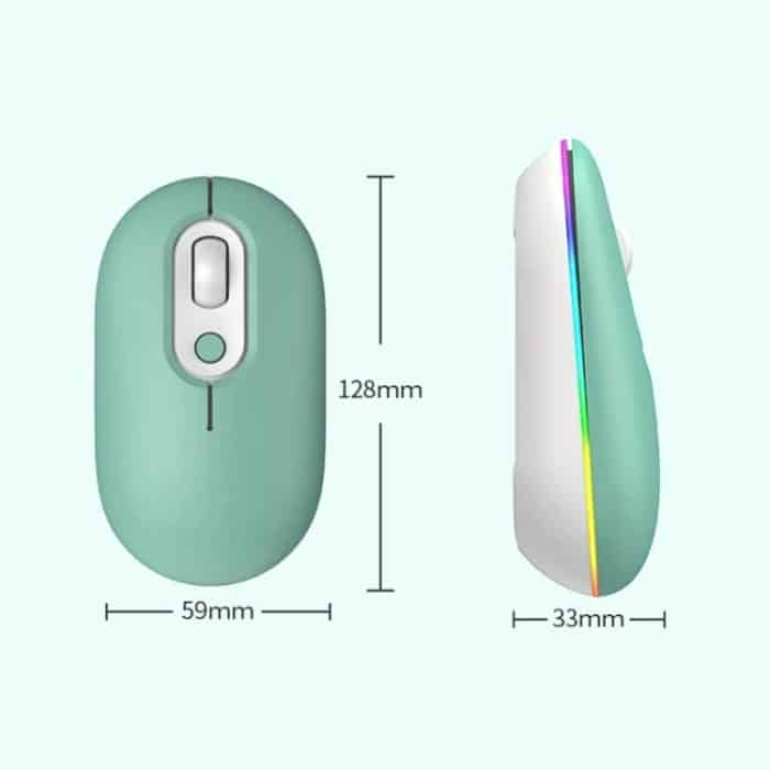 Wiederaufladbare beleuchtete, leise kabellose Maus, 2.4G Pink, 2.4G Blue, 2.4G Green, 2.4G+Bluetooth Pink, 2.4G+Bluetooth Blue, 2.4G+Bluetooth Green – Bild 9