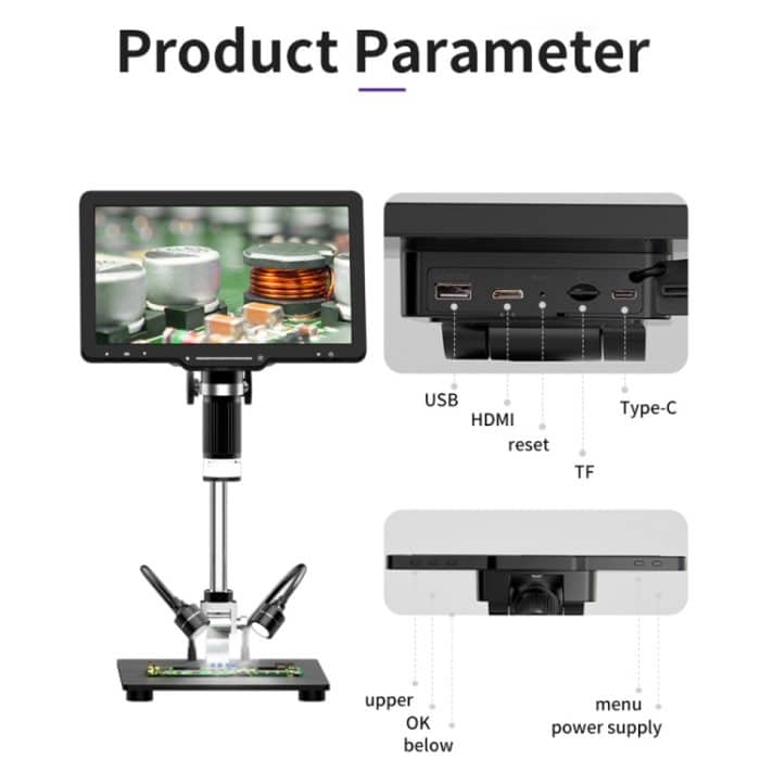10,1-Zoll-Bildschirmreparatur-Digital-Elektronenmikroskop – Bild 3