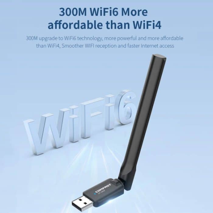 COMFAST CF-940F 300Mbps WiFi6 USB Adapter 2,4 GHz WiFi Antenne Drahtlose Netzwerkkarte – Bild 3