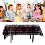 137x183cm Happy Birthday PET Aluminiumfolie Tischdecken Einweg wasserdichte Party dekorative Tischdecke, English White Balloon, English Black Balloon, English Pink Balloon, Spanish Pink Star, Spanish Gold Star, Spanish Rose Star – Bild 4