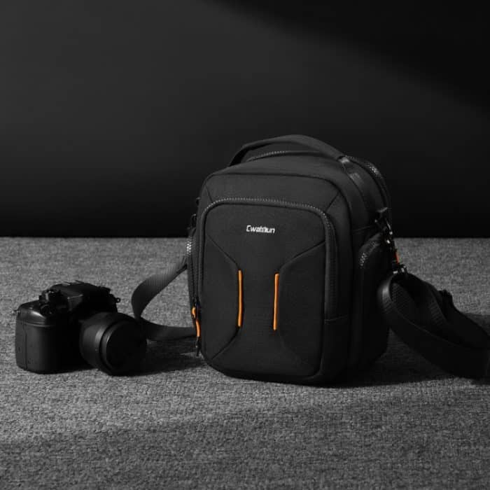 Cwatcun D140 Schulter-/Crossbody-Kamera-Aufbewahrungstasche, stoßfest, sturzsicher, kleine Freizeittasche für den Außenbereich, Small Black, Large Black – Bild 2