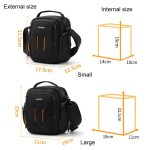 Cwatcun D140 Schulter-/Crossbody-Kamera-Aufbewahrungstasche, stoßfest, sturzsicher, kleine Freizeittasche für den Außenbereich, Small Black, Large Black – Bild 8