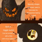 Halloween Geist Gesicht Baumstumpf Laterne LED Kerze Lichter Dekoration Urlaub Ambiente Ornament – Bild 5