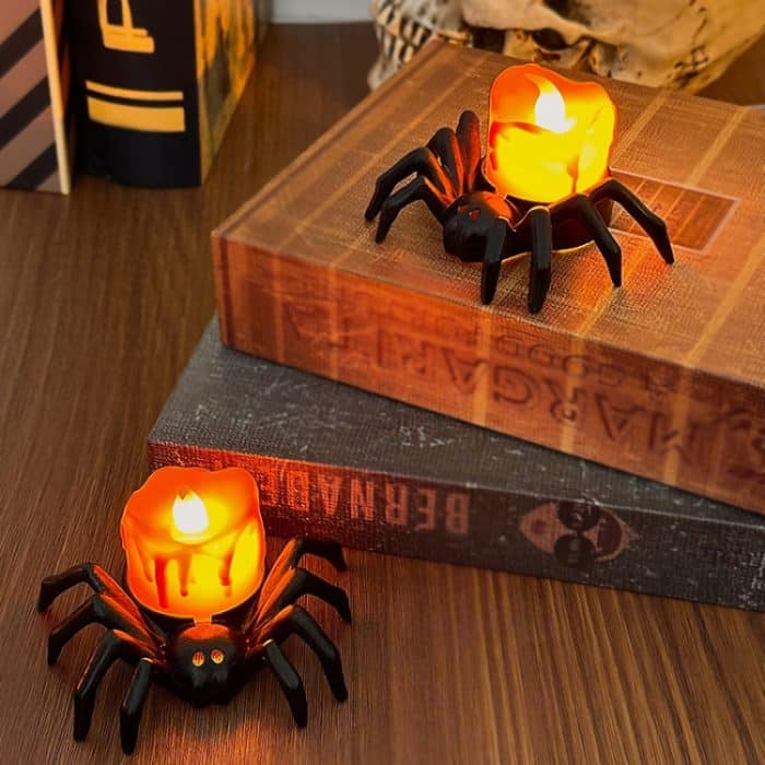 LED Halloween Spinne Kerze Licht Elektronische Umgebungs Dekorative Nacht Lampe Desktop Ornament, Spider – Bild 6