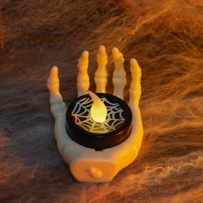 TBD0605266201A.jpg Halloween LED Kerzenlicht Geist Festival Dekoration Palm Rest Nachtlicht Horror Layout Prop, Palm Rest (White), Palm Rest (Black) – Bild 1