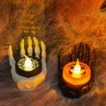 Halloween LED Kerzenlicht Geist Festival Dekoration Palm Rest Nachtlicht Horror Layout Prop, Palm Rest (White), Palm Rest (Black) – Bild 2