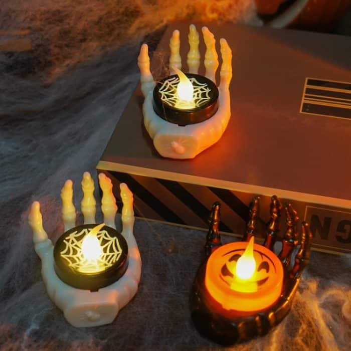 Halloween LED Kerzenlicht Geist Festival Dekoration Palm Rest Nachtlicht Horror Layout Prop, Palm Rest (White), Palm Rest (Black) – Bild 5