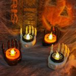 Halloween LED Kerzenlicht Geist Festival Dekoration Palm Rest Nachtlicht Horror Layout Prop, Palm Rest (White), Palm Rest (Black) – Bild 6