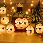 LED Halloween Dekoration Atmosphäre Layout Ghost Face Light String, 1.5m 10 LEDs Always On, 3m 20 LEDs Flashing, 6m 40 LEDs Flashing – Bild 2