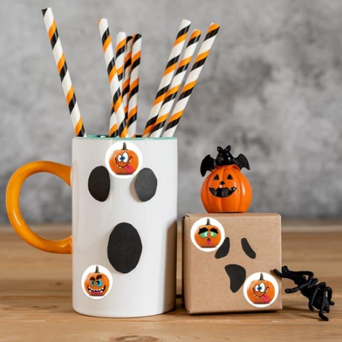 25mm Halloween Party Favors Label Aufkleber DIY Dekorative Etiketten Nette Lächeln Kürbis Dichtung Aufkleber, 500pcs/ Roll – Bild 6