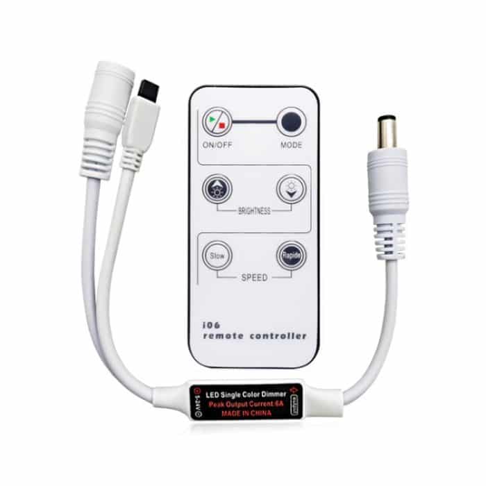 6-Tasten-Einzelfarb-DC-Controller-Infrarot-Dimmlicht mit LED-Controller – Bild 1