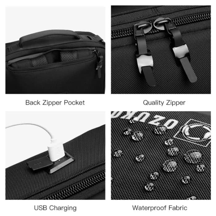 Ozuko Business Laptop USB Rucksack Männer Schultasche – Bild 11