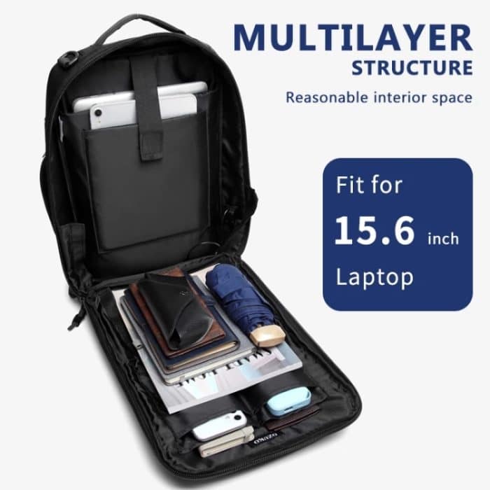 Ozuko Business Laptop USB Rucksack Männer Schultasche – Bild 5