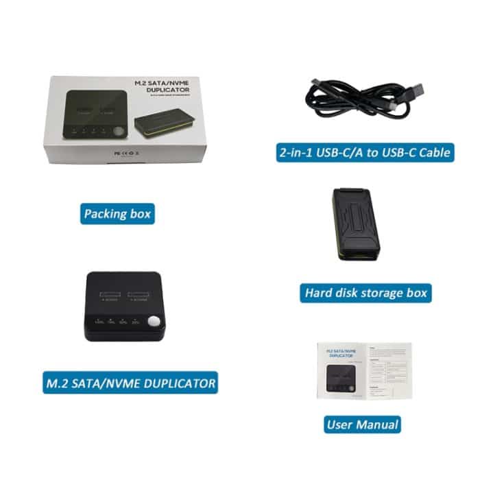 SSD-Kopiermaschine M.2 SATA/NVME Gegenseitiges Kopieren Klonen Online Lesen/Schreiben HDD Gehäuse – Bild 9