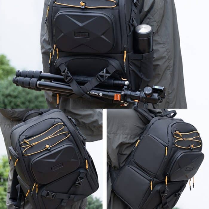 Cwatcun D132 DSLR-Kamera-Rucksack, Hartschalen-Crashproof, wasserdicht, Dekompressions-Schulter-Fototasche, 1st Generation Large Black, 2nd Generation Large Black – Bild 8