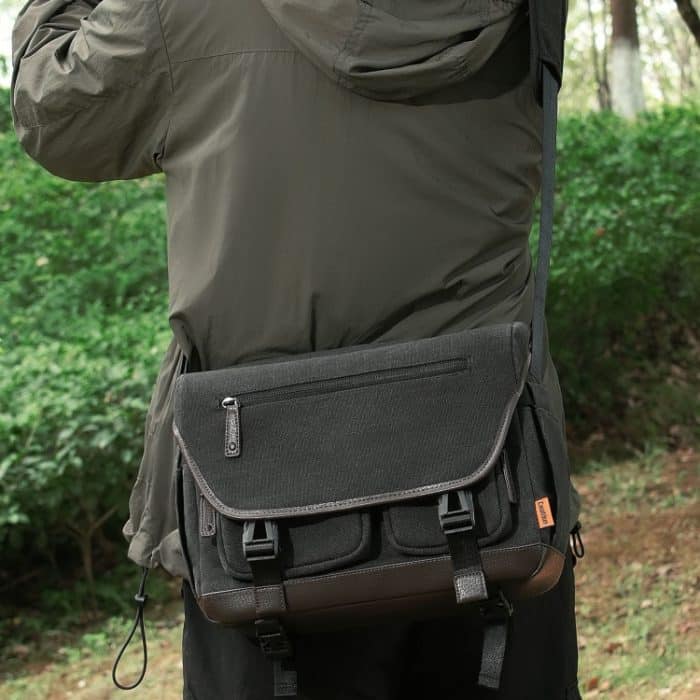 Cwatcun D142 Vintage Kameratasche, Schultertasche, Messenger Bag, Kamera, digitale Aufbewahrungstasche, Small Black, Medium Black, Large Black – Bild 2