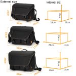 Cwatcun D142 Vintage Kameratasche, Schultertasche, Messenger Bag, Kamera, digitale Aufbewahrungstasche, Small Black, Medium Black, Large Black – Bild 4