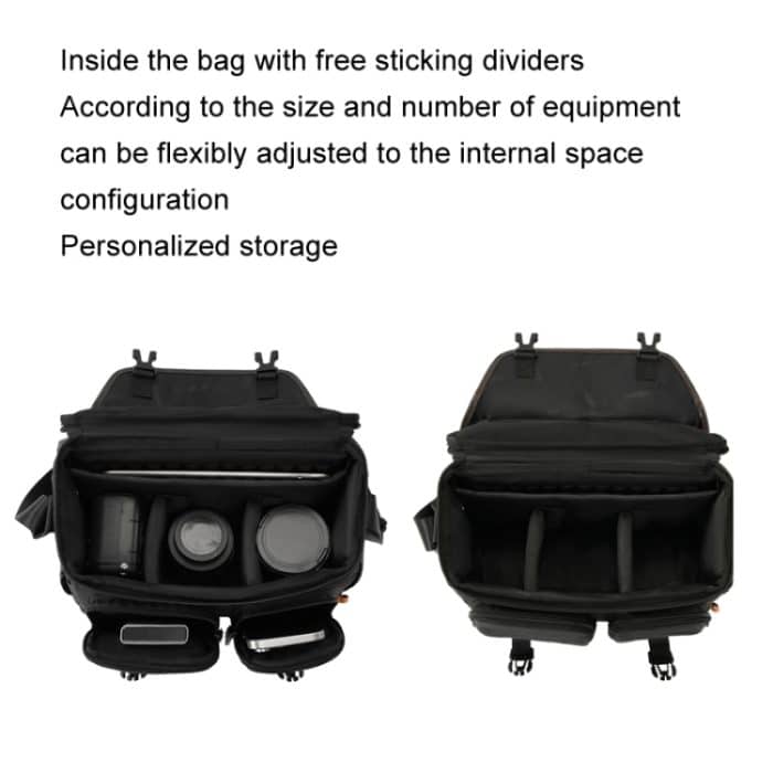 Cwatcun D142 Vintage Kameratasche, Schultertasche, Messenger Bag, Kamera, digitale Aufbewahrungstasche, Small Black, Medium Black, Large Black – Bild 5