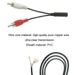 Audiokabel 3,5 mm Buchse auf 2 RCA Doppellotuskopf-Lautsprecheranschlusskabel, 3.5mm Female To 2 RCA – Bild 5