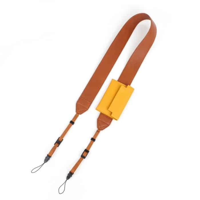 Universeller Schultergurt aus PU-Leder für SLR-Kameras mit Kartenhalter – Bild 1