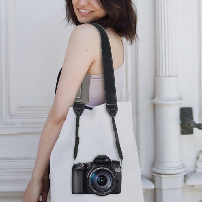 Universeller Schultergurt aus PU-Leder für SLR-Kameras mit Kartenhalter – Bild 8