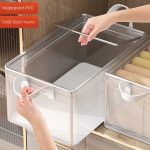 Transparente Stahlrahmen-Kleideraufbewahrungstasche mit Griff, faltbarer Kleiderschrank-Organizer – Bild 3