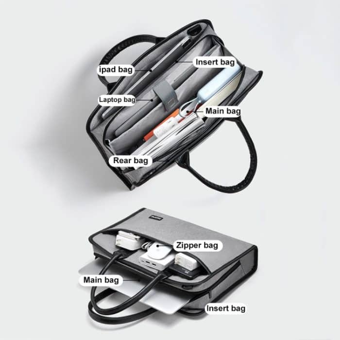 Baona BN-I009 14-Zoll-Laptoptasche mit großer Kapazität, stoßdämpfend und verschleißfest – Bild 3