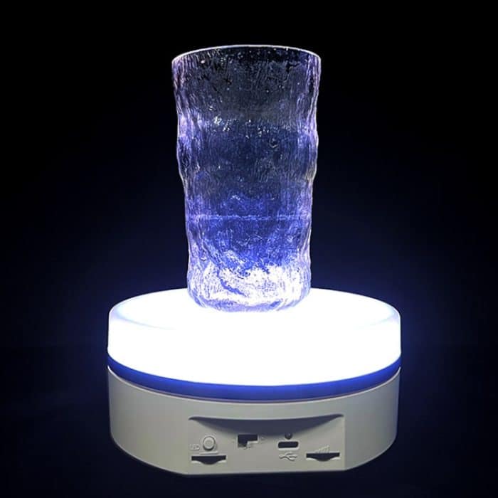 Intelligentes, buntes Licht, elektrische Geschwindigkeitsregelung, runder, um 360 Grad drehbarer Platten-Anzeigetisch, White Plug-in, White Charging – Bild 2